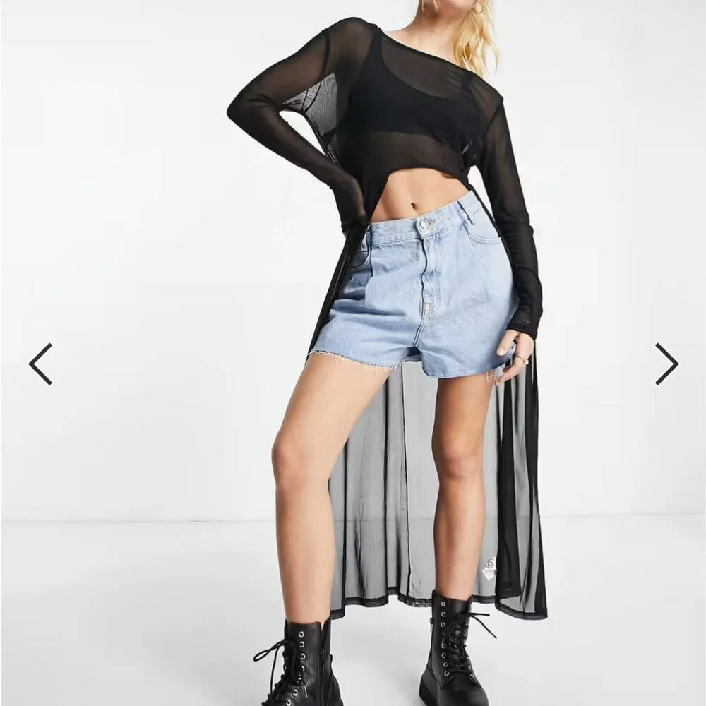 NWT Lola May Mesh Dip Hem Top (ASOS) - Size 8/M - Picture 5 of 8